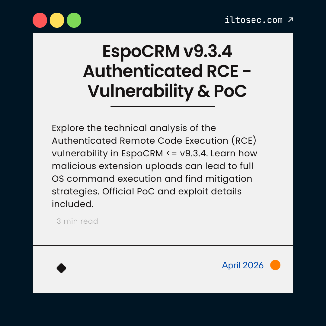 EspoCRM v9.3.4 Authenticated Remote Code Execution via Malicious Extension Upload